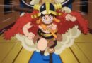 Luffy u vikinškoj odeći trči kroz Elbaph u One Piece animeu