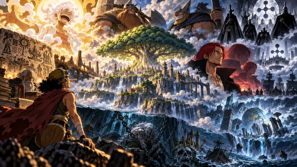 Elbaph i ključne misterije One Piece priče sa Nikom, Usoppom, Shanksom, Lokijem i Holy Knightsima